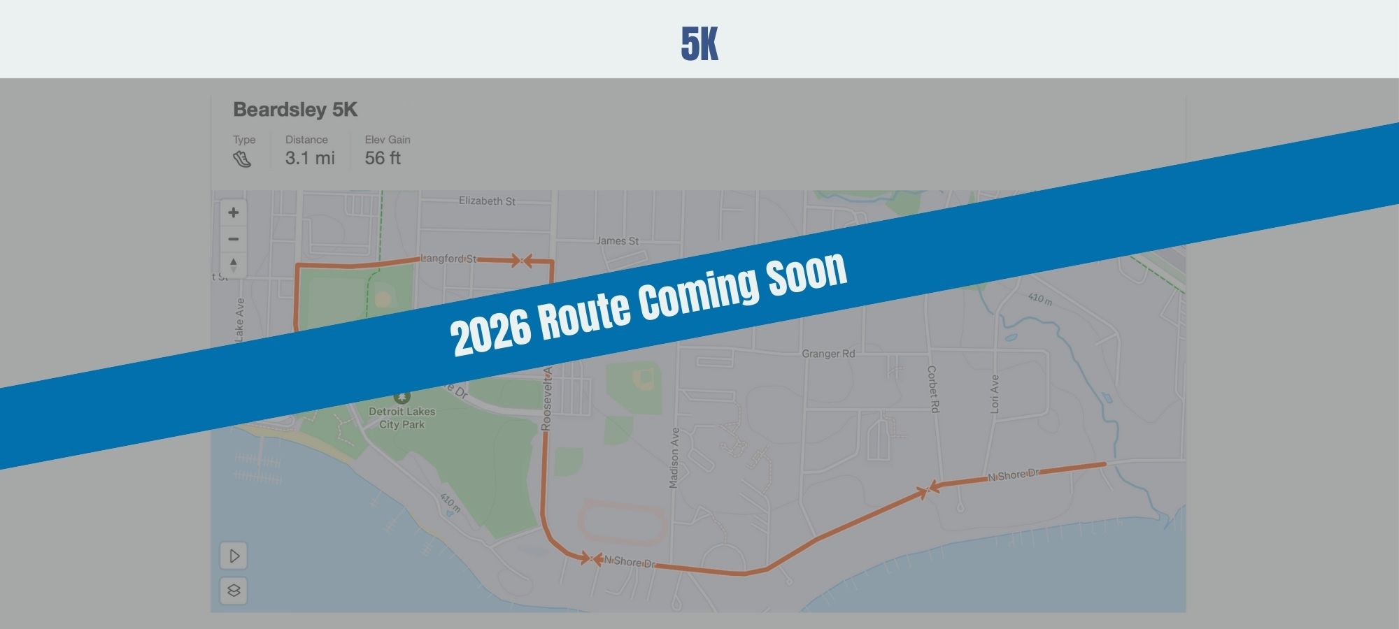 Coming Soon 2026 5K Course Route